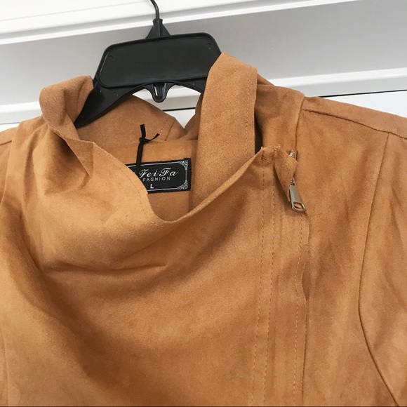 NWT Faux Suede Jacket in Warm Tan or Cool Tan - Picture 7 of 8